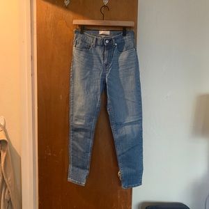 Everlane Mid Blue high waisted skinny jeans